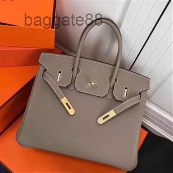 

hermbagse designer bags handbags 2022 birkinss platinum women's litchi leather sewn silver buckle gold hardware 25cm 30cm 04q3