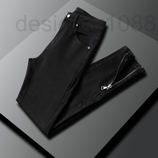 

men's jeans designer autumn and winter new men's personalized jeans high-end elastic fashion brand slim fit small feet long pants, Blue