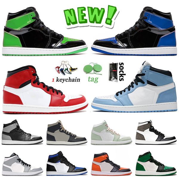 

2022 jorden 1 chicago basketball shoes 1s university blue patent royal green shadow georgetown seafoam dark mocha mens women jumpman jorden1