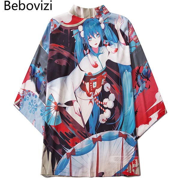 

summer women clothing jacket shirt samurai yukata haori anime girls print cosplay japanese kimono cardigan tokyo geisha, Red