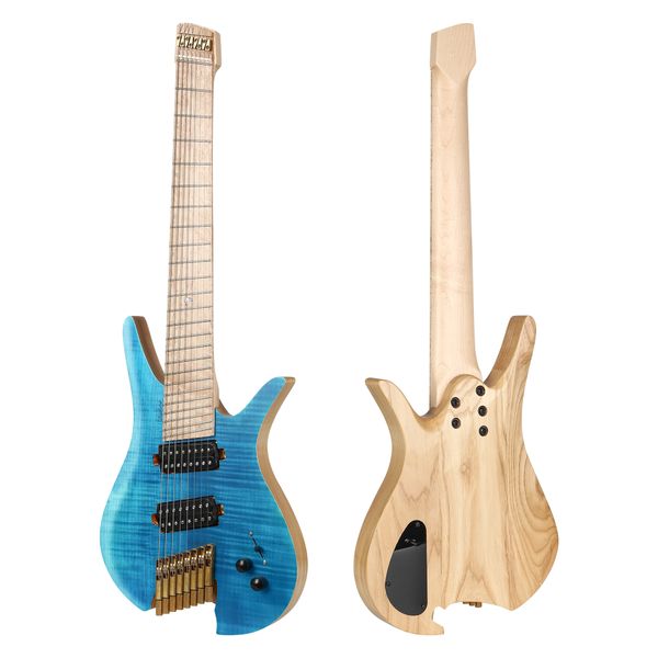 

8 stringed batking headless electric guitar luminous inlays