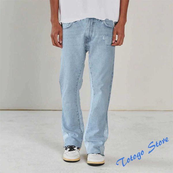 Askyurf 2022 High Street Yaması Dikişli Yıkanmış Yıpranmış Yıkılmış Mavi Gevşek Adam Kadın Fermuar Cep Gündelik All Maç All Maç Flated Jeans