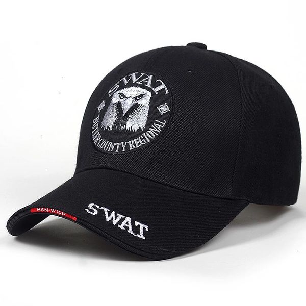 Brand Men Eagle Swat Tactical Baseball Cap Exército Snapback Cotton Cotton Bone Ajustável Masculino Outdoor Navy Gorras