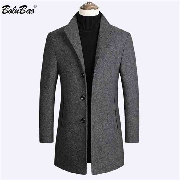 

bolubao brand men wool blends coats autumn winter solid color men's wool coats luxurious wool blends coat male 2265r t220810, Black