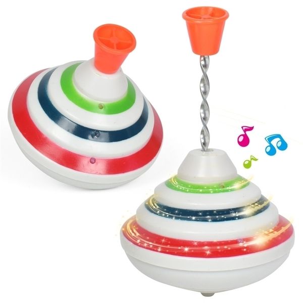 Classic Magic Spinning Tops Musica giocattolo giocattoli giroscopi con girini con musica flash leggera LED Giochi divertenti per ragazzi Gift Birthday 220725