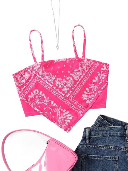 

paisley print bandana crop r3h7#, White