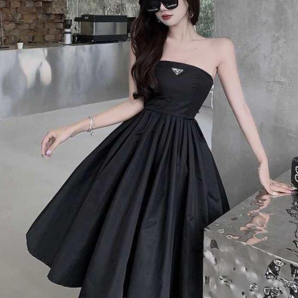 

emo tube strapless dress y2k womens summer high waist slim dresses vintage a line bodycon punk dark academia, Black;gray