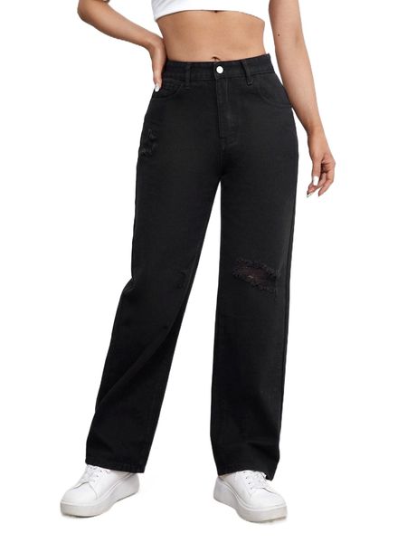 

ripped boyfriend jeans k1fr#, Blue
