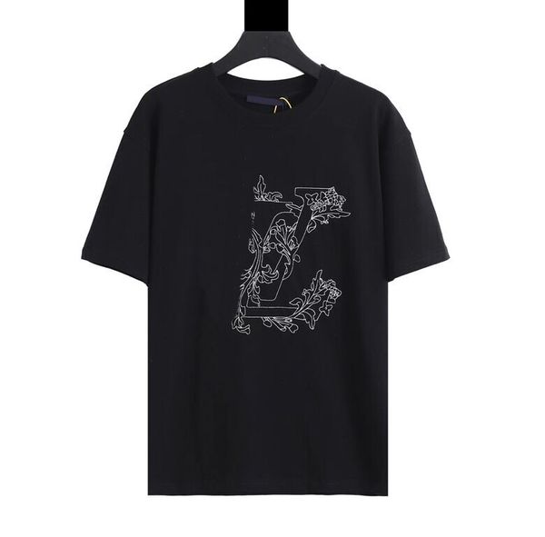 

2022ss spring/summer trend fashion short sleeve t-shirt jacquard women's men's clothing size: m~xxxl color: black and white h633, Black;brown