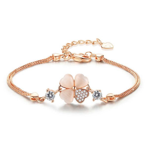 

women's clover bracelet, fashion jewelry, alloy love words, women's gifts, Golden;silver