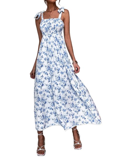 

floral tie shoulder shirred cami dress j2mz#, Black;gray
