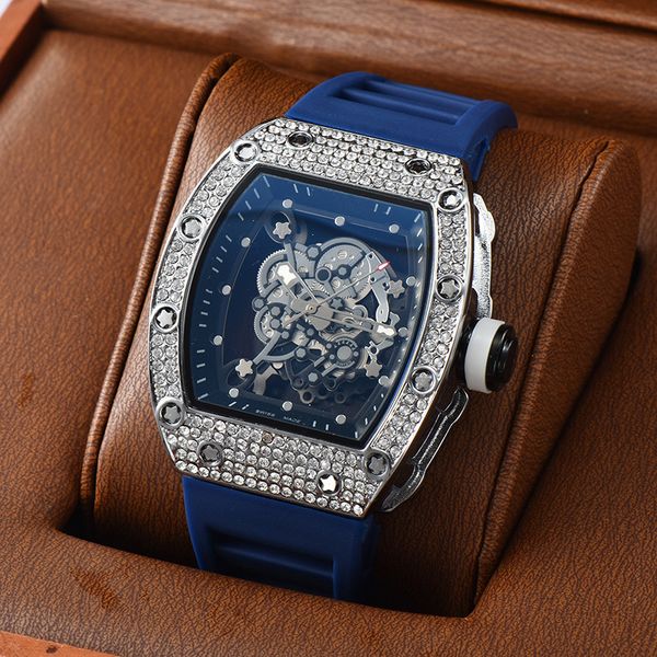 

watches mens waterproof clock male silicone strap sport quartz watch for men big dial chronograph wrist watch, Slivery;brown
