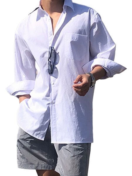

dazy men patched pocket drop shoulder shirt t2kx#, White;black