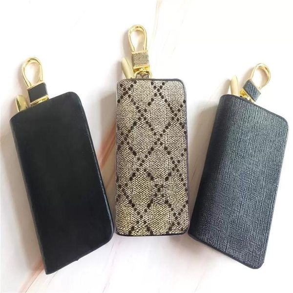 

fashion key buckle bag car keychain handmade luxury designer genuine leather keychains men women coin purse bags with box302t, Silver