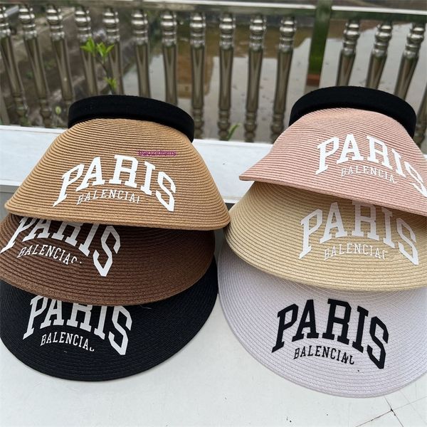 

balencaigass designers hat baseball s caps and correct paris offset lettered empty women's summer seaside sun protection sunshade headl, Blue;gray