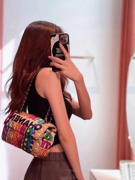

rainbow flap chain bag handbag printed bag
