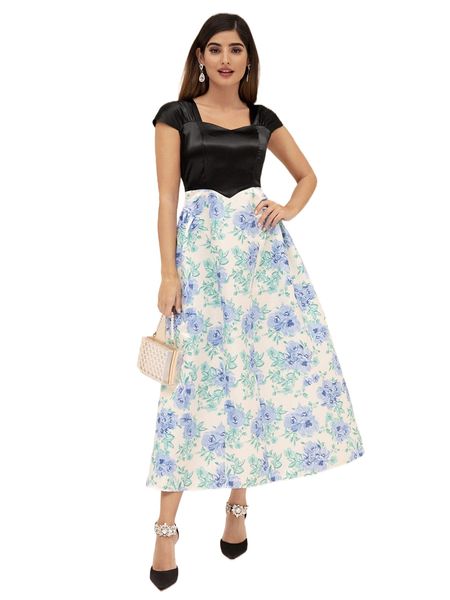 

modely floral print sweetheart neck satin dress v9lb#, Black;gray