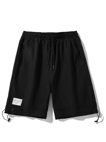 

men patch detail drawstring shorts v5jc#, White;black