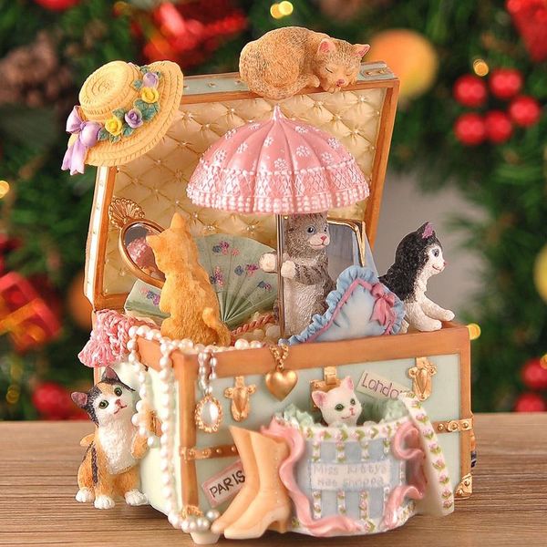 Dekorative Objekte Figuren Mädchen Geburtstag Spieluhr Spielzeug Spieler Luxus Geschenke Ornament Wind Up Boite A Musique Weihnachtsgeschenk DL60MB