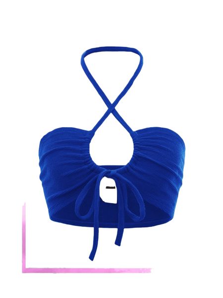 

dopamine dressing crisscross knot front backless halter i0cz#, White