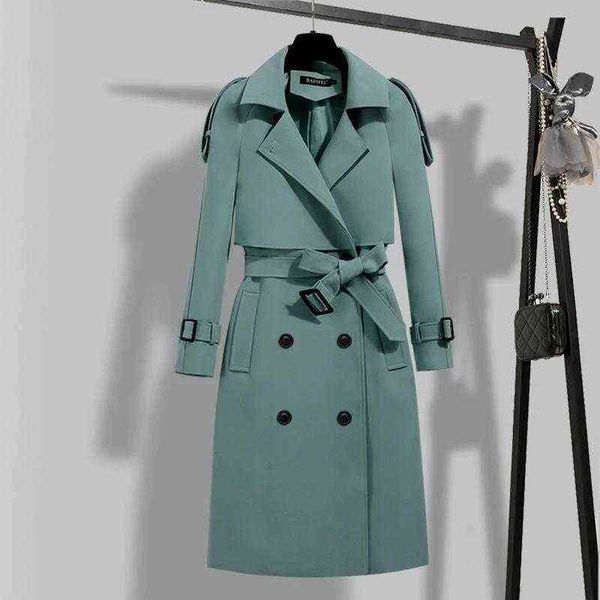 

women's trench coats double row mouth windbreaker women korean basic office ladies coat elegant spring autumn street buttons belted out, Tan;black