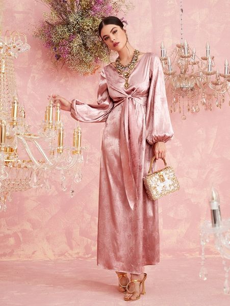 

lantern sleeve tie front floral print dress j47i#, Black;gray