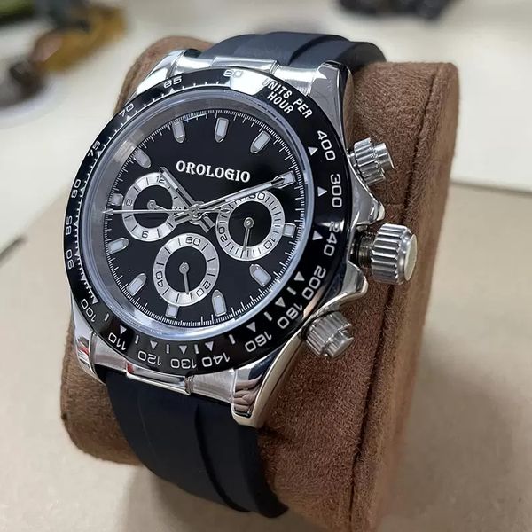 2022 Montre de Luxe U1 Fabrikqualität Automatische mechanische Uhr für Herrenuhren Bunte Uhr Gummi Strap Sport Vk Chronograph Wasserdichte Armbanduhr