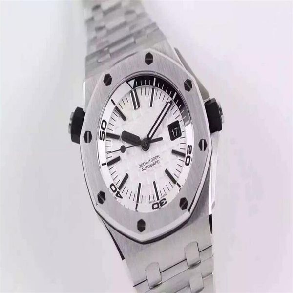 

factory supplier luxury wristwatches 42mm automatic mechanical white dial stainless steel mens men's watch watches2641, Slivery;brown