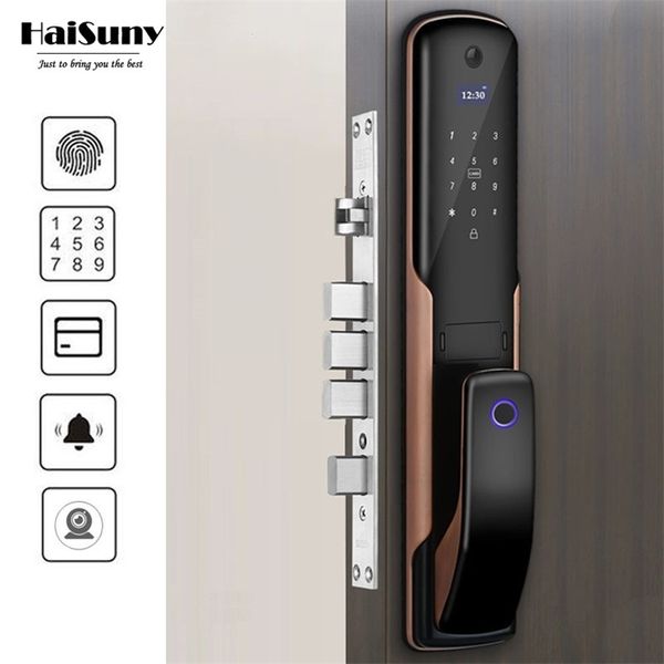 Smart Door Lock Biométrico Lock de impressão digital Segurança Senha eletrônica CARCE CARCE IC Desbloquear para o Brasil 201013