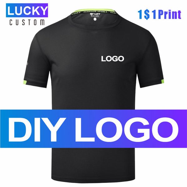 T-shirt da uomo in poliestere con scollo rotondo ad asciugatura rapida T-shirt sportiva personalizzata Stampa ricamo Design personalizzato Top 4xl 220607