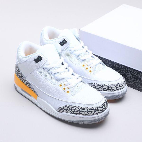 

shoes jumpman 3 basketball white-orange 3s designer sport running