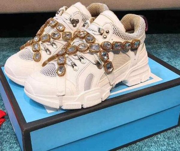 

flashtrek sneaker with removable crystals designer casual shoes fashion luxury womens shoe trainers sneakers, Black