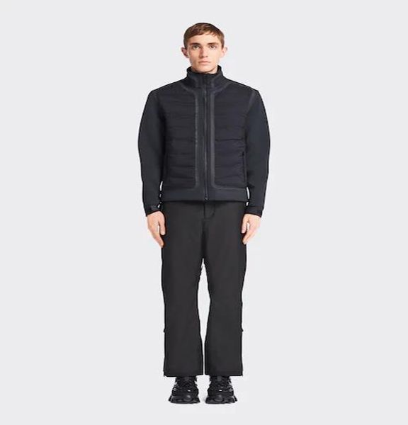 

pd2022 men's new recycled fabric double sided jersey jacket velcro, Black;brown