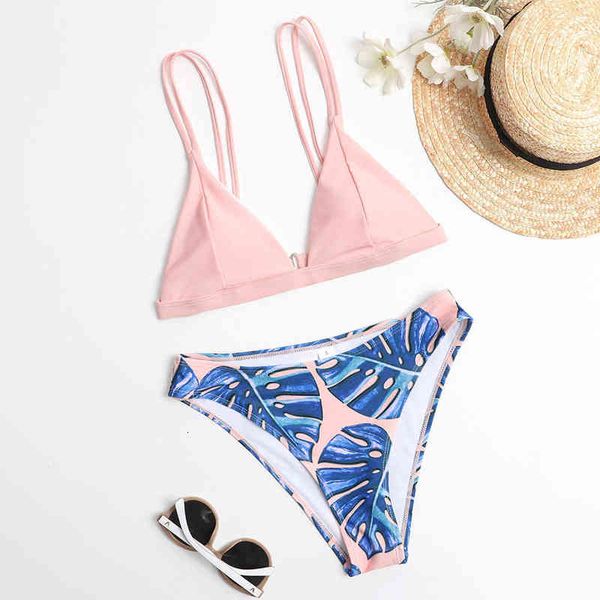 

split women's printed bikini swimsuit swimsuit, White;black