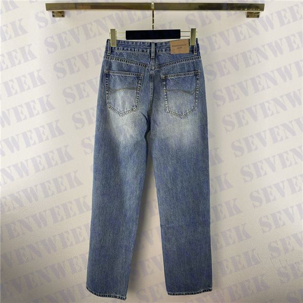 

womens jeans designer ripped straight loose pants fashion casual trousers summer autumn lady denim pant streetwear, Blue