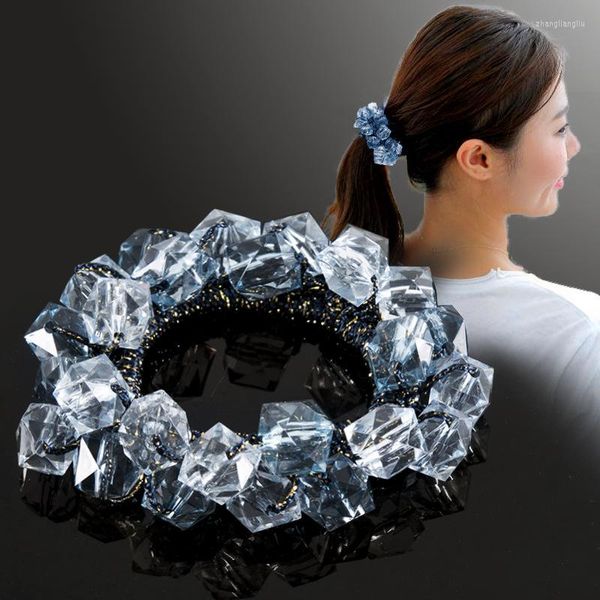 Clip per capelli Barrettes Crystal Wheriel Flower Rope Elegant Female Updo Horse Tail Ring Accessori a mano per le donne Tiarahair