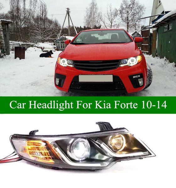 Сигнал головки головки автомобиля для светодиодного светодиодного фар Kia Forte в сборе DRL High Beam Eye Eye Lights 2010-2014