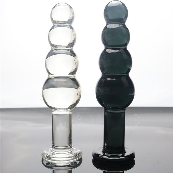 Neues riesiger Doppelglas-Dildo-Kristall Anal Long Butt Plug G-Punkt weibliche Masturbation Spielzeug Mann schwule sexy Produkte