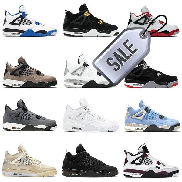 

jumpman 4 4s mens basketball shoes sail university blue sneakers fire red thunder oreo bred black cat shimmer guava ice what the