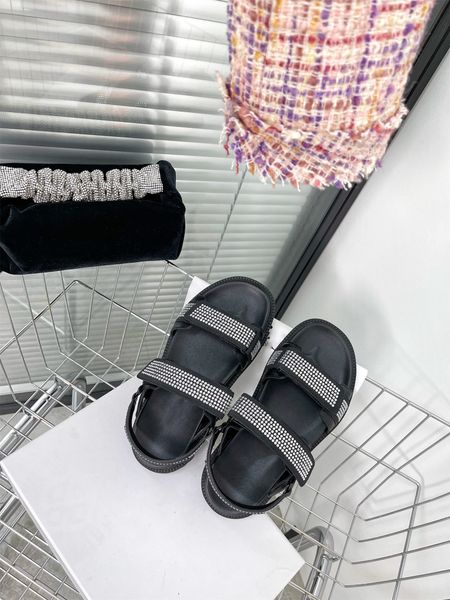 

silver-toned crystal sandals with two adjustable velcro straps are extra light and comfortable, Black