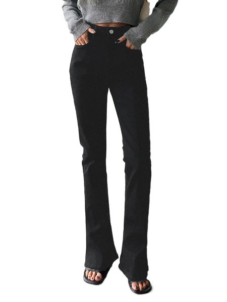 

dazy high waist flare leg jeans o3wk#, Blue