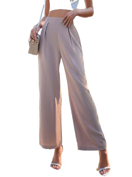 

fold pleated wide leg pants u8d9#, Black;white