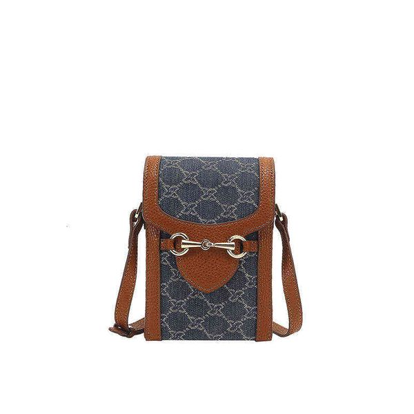 

mini small bag mobile phone ins old denim single shoulder menger fashion women's square