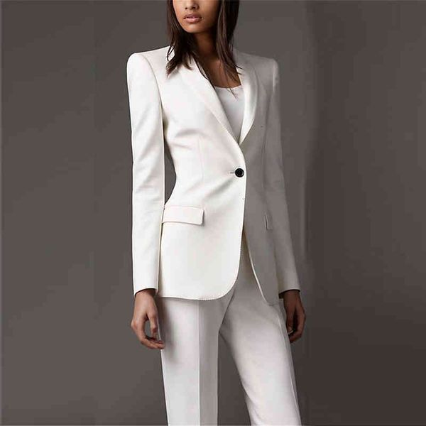 

women's two piece pants white formal women business office lady outfit suits female slim fit fashion 2 pieces custom made tuxedos hls5