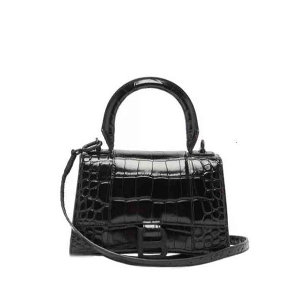 

luxurys balencaigas's'ss fashion handbags home b hourglass 2022 versatile leather net red mini crocodiless single women's bag