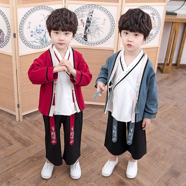 Kleidung Sets Frühling Herbst Junge Casual Kleidung Set 3PCS Chinesischen Stil Tang-anzug Traditionelle Baby KleidungKleidung