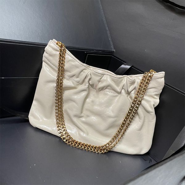 

designer womens shoulder bags lambskin purse with metal chain luxurious practical large capacity tote bag solid color frilled handbag undera