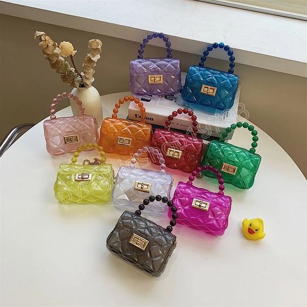 Borsette e borsette in gelatina per bambini Simpatiche mini borse a tracolla per ragazze Pochette in PVC Kawaii Portamonete per bambini Borsa trasparente per bambini