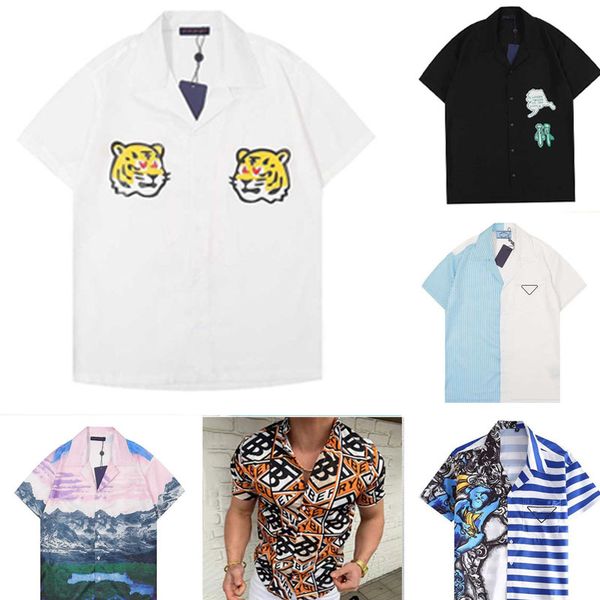

t shirt mens woman designer luxury tshirt summer hip hop short sleeve hawaii casual business button tees shirts femme classic plus size clot, White;black