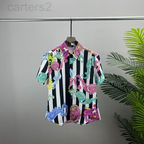 

men's casual shirts designer summer new style fan family short sleeved shirt men's lapel full print fashion brand and wo same wsn9, White;black